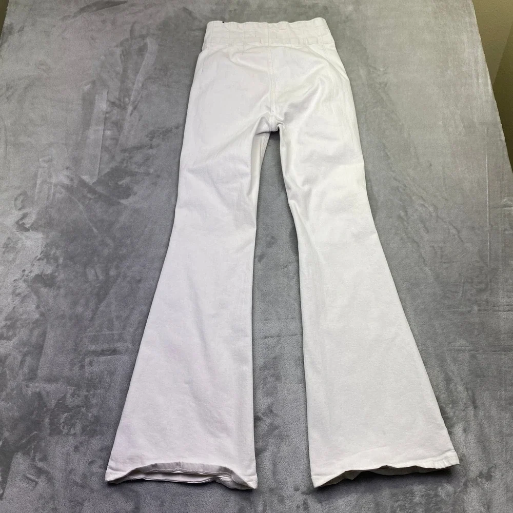 Free People We The Free Just Float On Flare Jeans White High Rise Bell Bottom 26